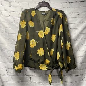 Madewell Effie floral wrap blouse size XXL